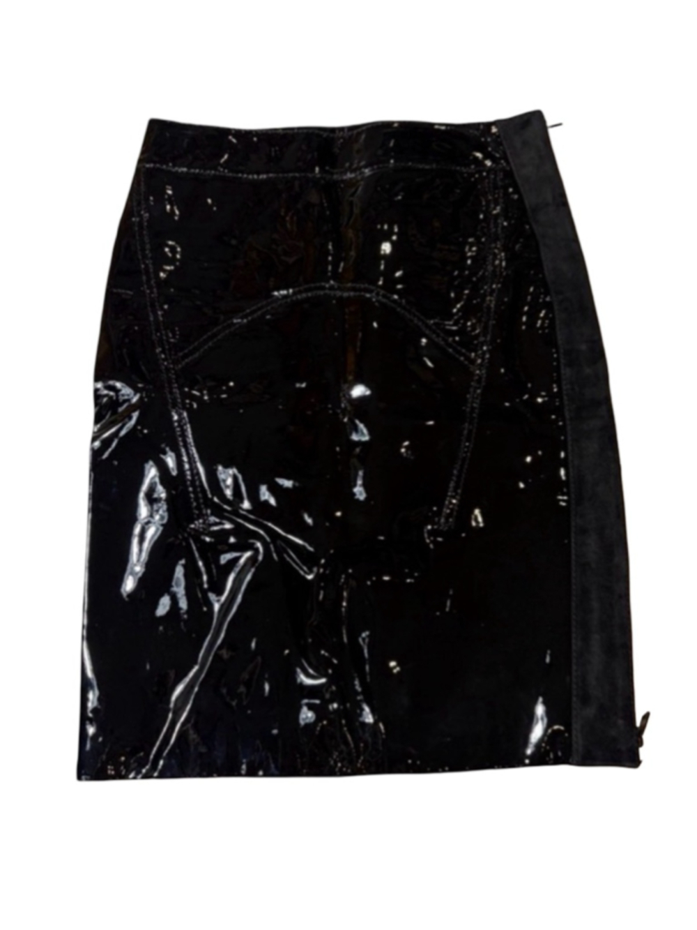 Tom Ford Patent Leather Mini Skirt Black High Shine Designer Italy Size 36